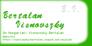 bertalan visnovszky business card